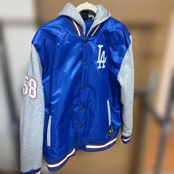 LA 로고 바시티 자켓 파랑/그레이 58