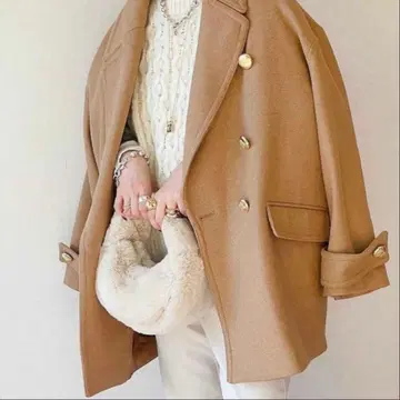 새상품급 ZARA 자라 더블 브레스트 체스터 코트 골드 버튼