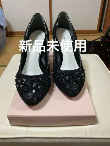 미사용 새상품 JILL STUART 비쥬 장식 블랙 하이힐