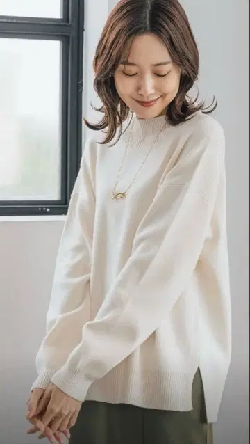 GLOBAL WORK 멜티 니트 아이보리 L 사이즈