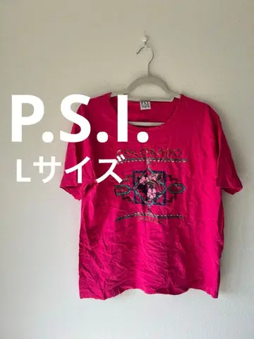 P.S.I. 핑크 그래픽 T셔츠 L