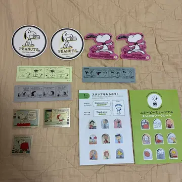 스누피 뮤지엄 스티커 티켓 코스터 세트 크리스마스