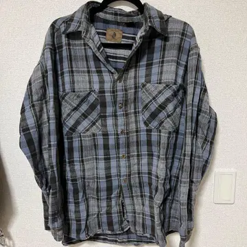 SORENSKAL 파랑 블랙 체크 플란넬 셔츠