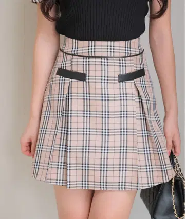 LIP SERVICE 립 서비스 체크 플리츠 스커트 치마바지