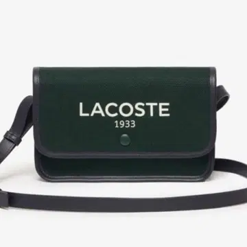 컨디션 최상 라코스테 헤리티지 캔버스 플랩 로즈 코튼 숄더백