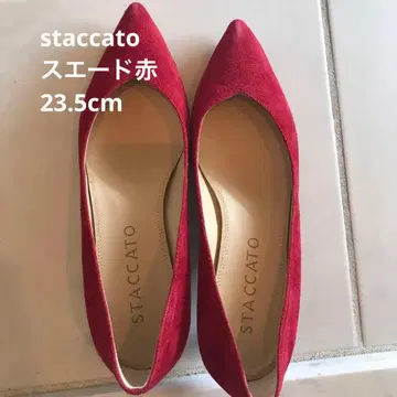 STACCATO 빨간색 스웨이드 하이힐
