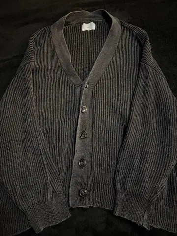 welise 케미컬 오버다이 스프링 니트 오버 사이즈 가디건