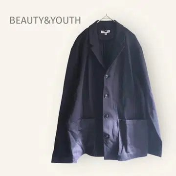 뷰티&유스 [ L ] 테일러드 자켓 네이비 레이온 나일론 봄