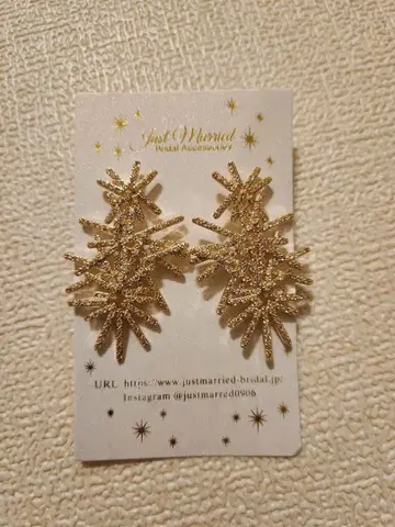 [ 새상품 ] Just Married 골드 귀걸이 브라이덜
