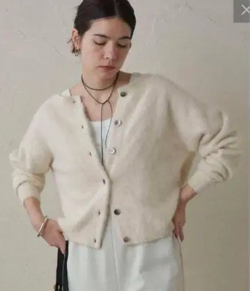 Loungedress 라운지 드레스 2WAY 니트 가디건 화이트