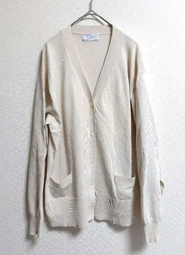 슬로브 이에나 아이스 코튼 V넥 가디건 아이보리