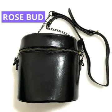 ROSE BUD 블랙 원통형 숄더백 조정 가능 블랙 퍼플