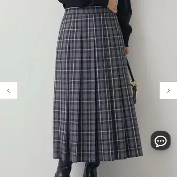 타탄 체크 플리츠 스커트 그레이 L 사이즈
