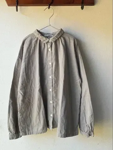 SUN VALLEY 코튼 더블 거즈 개더 셔츠