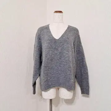 세븐데이즈 선데이 V넥 풀오버 니트 스웨터 그레이 계열 [ L ]