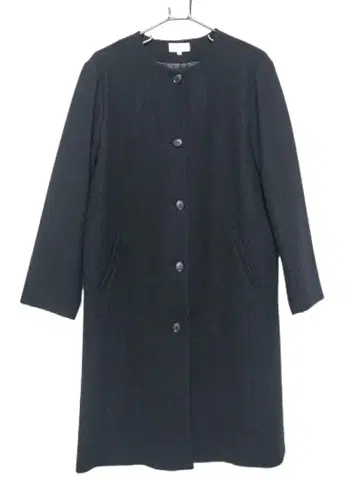 블랙 노카라 롱 코트 11호