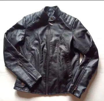 심플 라이더 자켓 인조 가죽 블랙 사이즈 M