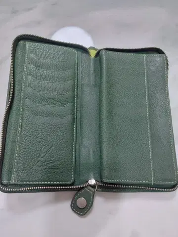 키타무라 장지갑 소가죽 그린