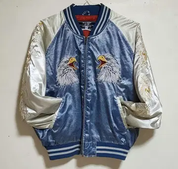 JUNGLE STORM 빈티지 스카잔 용과 매 자수 새틴 F 사이즈