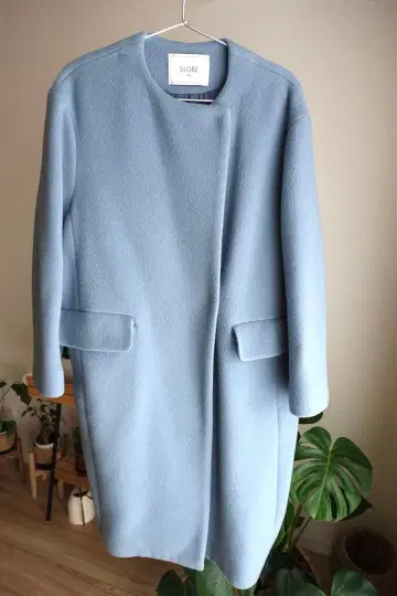 SLOBE IENA 울 더블 크로스 크루넥 코쿤 코트