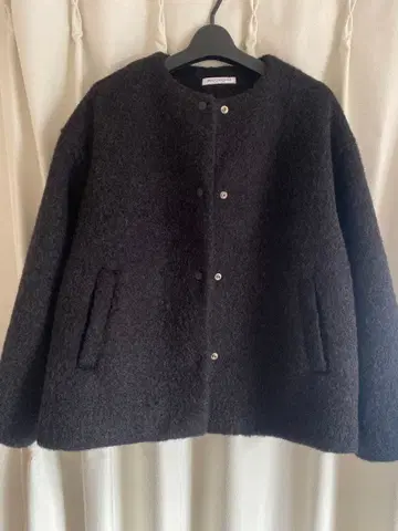 [ 미사용품 ] BEAUTY&YOUTH 부클레 노카라 블루종