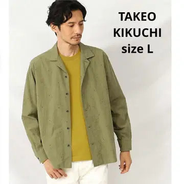 완판템 미사용 새상품 다케오 키쿠치 자수 코튼 긴팔 셔츠 겉옷 L 사이즈
