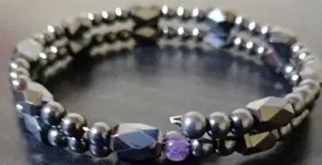 헤마타이트 자수정 다층 팔찌