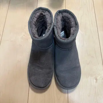 베이크루즈 23.5cm 소가죽 어그 부츠 그레이 숏