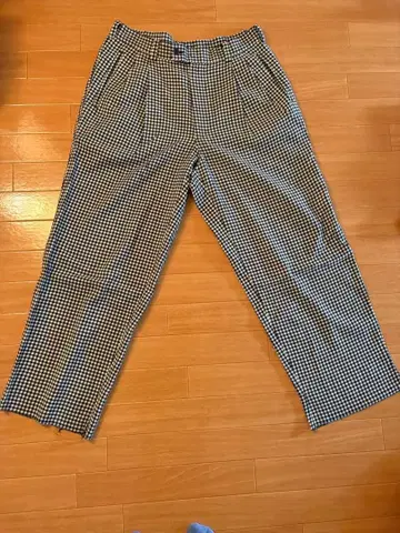 체크 무늬 와이드 슬랙스