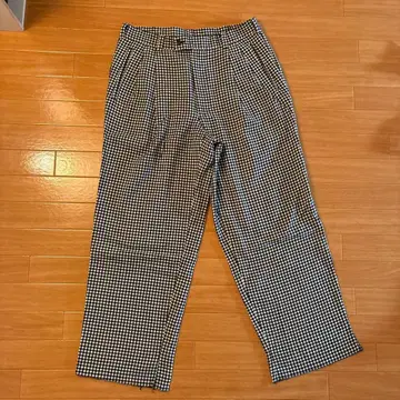 체크 무늬 와이드 슬랙스