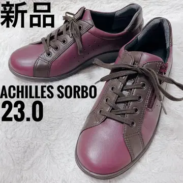 새상품 여성용 아킬레스 솔보 가죽 스니커즈 버건디 레이스업