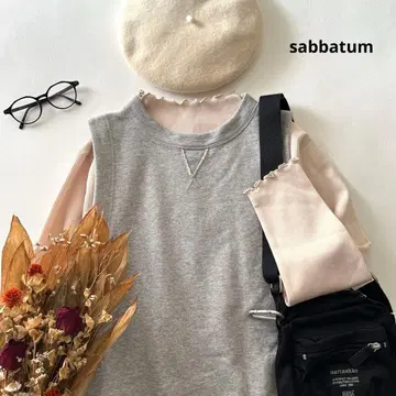 b1621* 사바탐 코튼 쭈리 맨투맨 카슈쿨풍 베스트