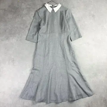 CELFORD 화이트 카라 부착 A라인 롱 원피스 2wa