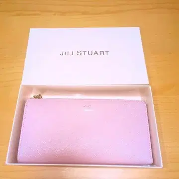JILL STUART 글로리아 L자 지퍼 장지갑 핑크 박스 포함