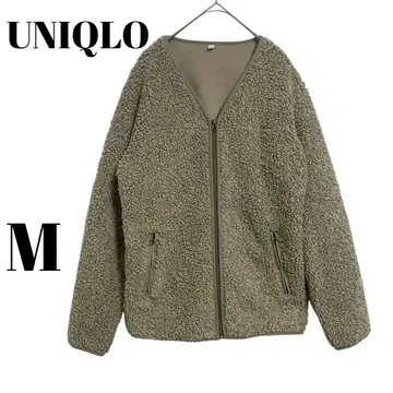 [ 유니클로 ] 보아 플리스 V넥 가디건 베이지 아우터 복슬복슬 보아