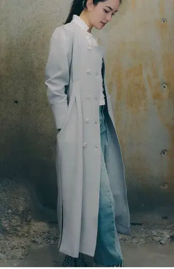 ENBLANC 엔블랑 한국 브랜드 퍼플 트렌치코트 벨트 포함