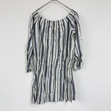 WRAPPER [ M ] 스트라이프 오프숄더 튜닉 패턴 제품 캐주얼