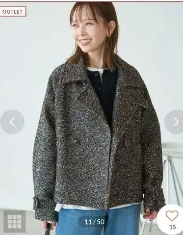 저지 멜톤 스탠드 칼라 숏코트