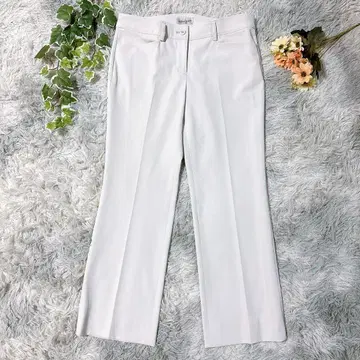 SCENE DEUX 11 화이트 스트레치 팬츠 일본제 오피스 출퇴근