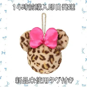 [ 택 포함 미사용 새상품 ] 미니 레오파드 무늬 레오파드 파우치 디즈니