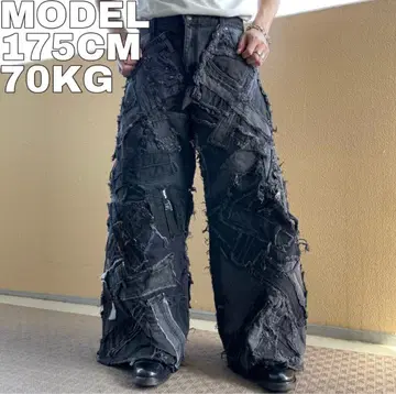 Y2K 리메이크 데님 팬츠 그런지