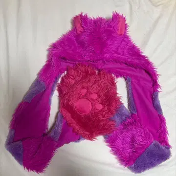 고양이 귀 달린 퍼 캡 핑크 보라색 (체셔 고양이)