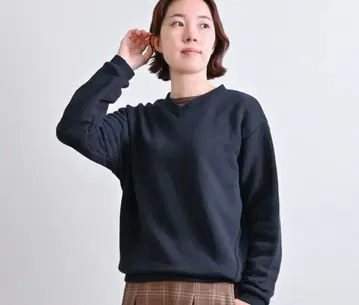 deux c 소프트 기모 풀오버 긴팔 네이비