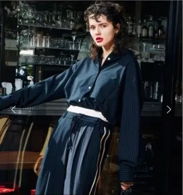 MAISON SPECIAL 울 혼방 스트라이프 오버 셔츠