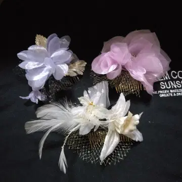 파티, 성인식 꽃 모티브 머리 장식 3종 세트