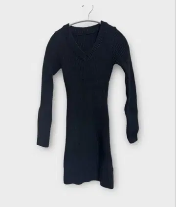 Dazy 블랙 V넥 니트 원피스 S