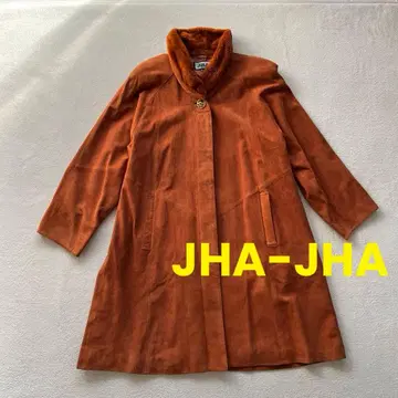 JHA-JHA 천연 가죽 스웨이드 코트 오렌지 80s 빈티지