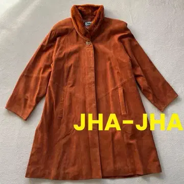 JHA-JHA 천연 가죽 스웨이드 코트 오렌지 80s 빈티지