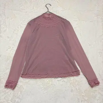 긴팔 프릴 상의 롱 슬리브 일본제 시어 나일론 100% 멜로우