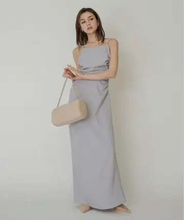 백 오픈 사이드 개더 원피스 KINO THE KEI